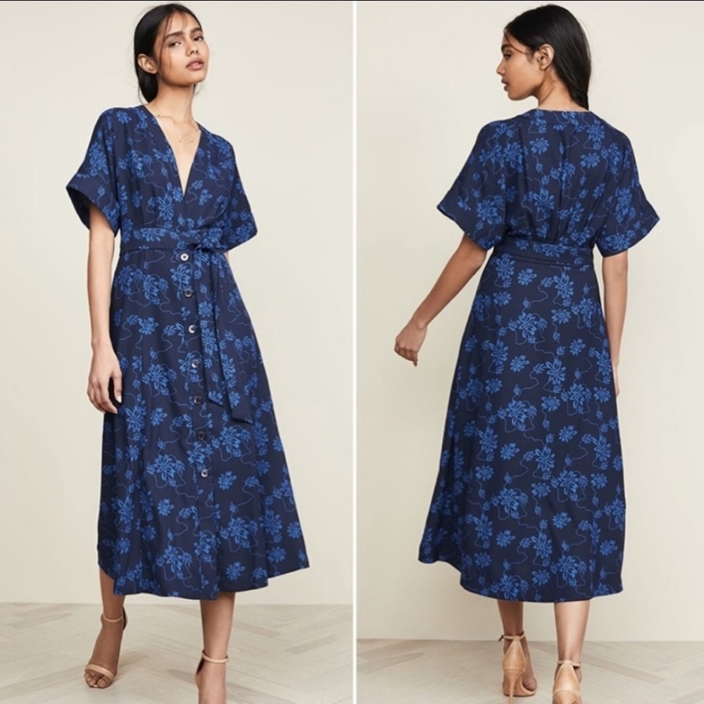Equipment Nauman Eclipse Blue Floral Dress